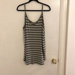 Striped olive and white tank.